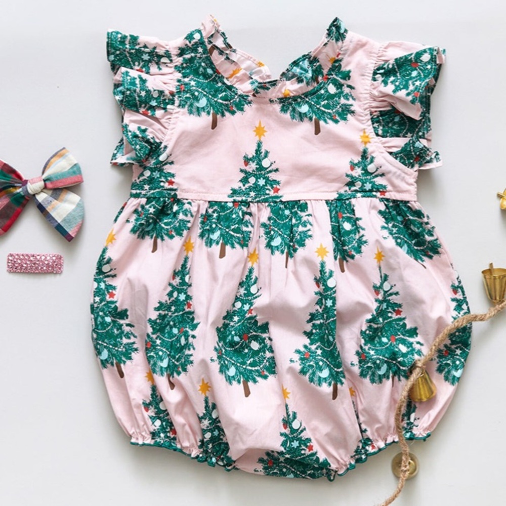 Pink Chicken 3/6 Month Christmas Tree Bubble